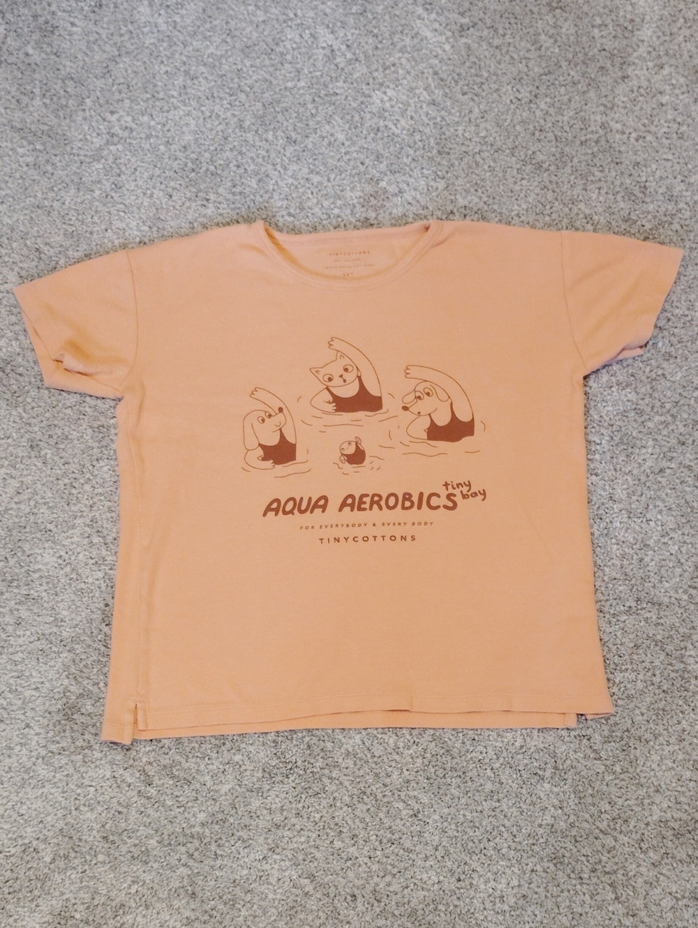 Tinycottons Peach Aqua Aerobics Short Sleeve Kids Tee